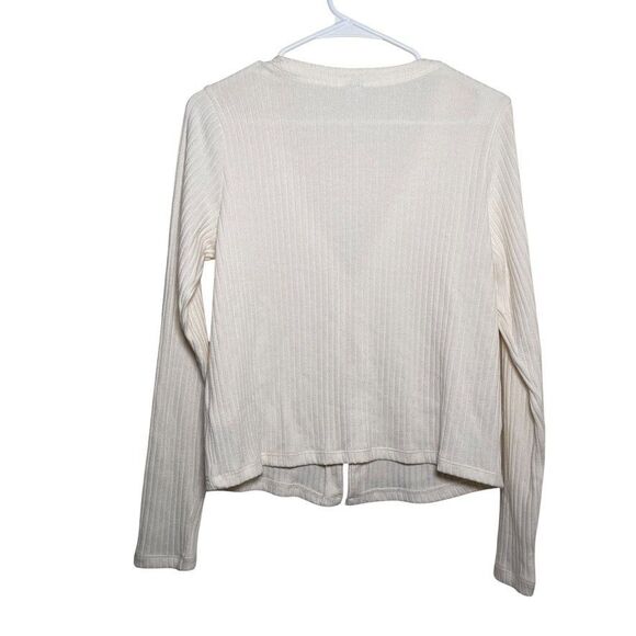 Old Navy Cardigan Women's Large Cream Ribbed Single Button Sweater Cottage - Picture 5 of 10